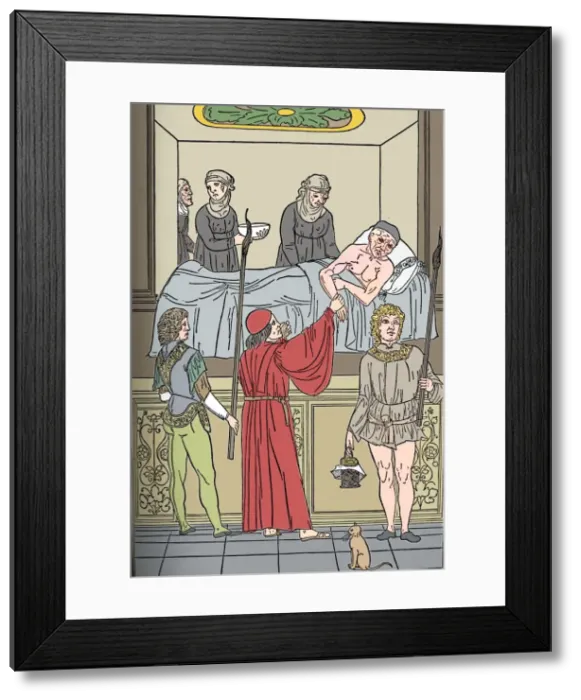 Framed Print : Ketham: Fasciculus Medicinae, Venice, 1493, The Treatment Of The Plauge, c1493 Framed Print : Ketham: Fasciculus Medicinae, Venice, 1493, The Treatment Of The Plauge, c1493