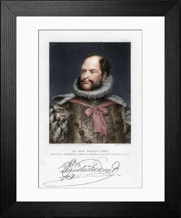 Framed Print : Prince Augustus Frederick, Duke of Sussex, 19th century. Artist: H Robinson Framed Print : Prince Augustus Frederick, Duke of Sussex, 19th century. Artist: H Robinson