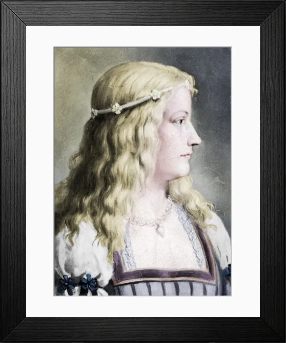 Framed Print : Lucrezia Borgia (1480-1519), c 18th century. Artist: E Hader Framed Print : Lucrezia Borgia (1480-1519), c 18th century. Artist: E Hader