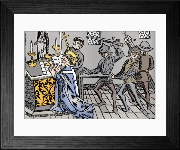 Framed Print : Martyrdom of St. Thomas of Canterbury, c1484. Artist: William Caxton Framed Print : Martyrdom of St. Thomas of Canterbury, c1484. Artist: William Caxton