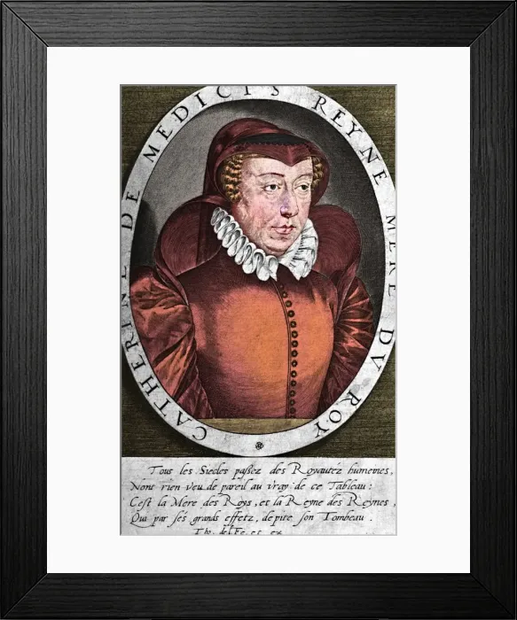 Framed Print : Catherine de Medici, Queen of Henry II of France, c16th century (1894). Artist: Thomas de Leu Framed Print : Catherine de Medici, Queen of Henry II of France, c16th century (1894). Artist: Thomas de Leu