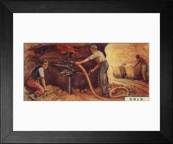 Framed Print : Gold. - Drlling Blast Holes, S. Africa, 1928 Framed Print : Gold. - Drlling Blast Holes, S. Africa, 1928