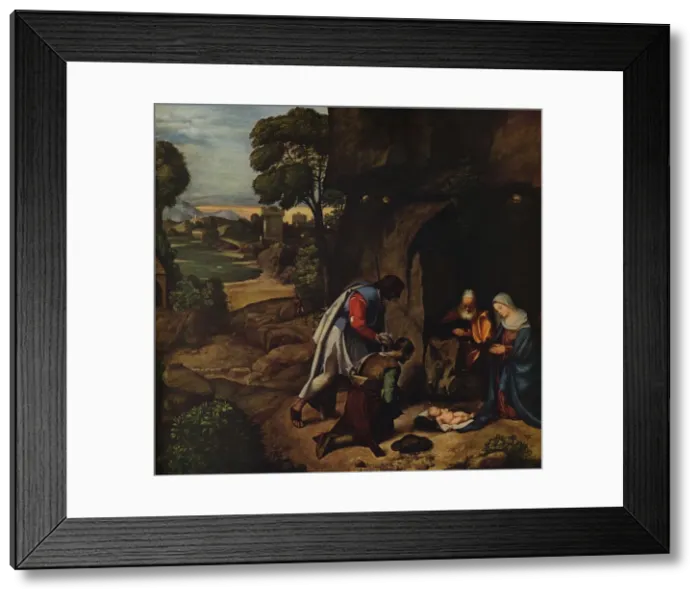 Framed Print : The Adoration of the Shepherds, 1505-1510. Artist: Giorgione Framed Print : The Adoration of the Shepherds, 1505-1510. Artist: Giorgione