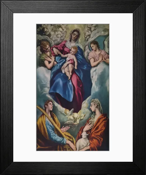 Framed Print : Madonna and Child with Saint Martina and Saint Agnes, 1597-1599. Artist: El Greco Framed Print : Madonna and Child with Saint Martina and Saint Agnes, 1597-1599. Artist: El Greco