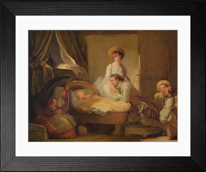 Framed Print : The Visit to the Nursery, c1775. Artist: Jean-Honore Fragonard