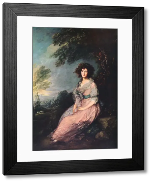 Framed Print : Mrs. Richard Brinsley Sheridan, 1785-1787. Artist: Thomas Gainsborough Framed Print : Mrs. Richard Brinsley Sheridan, 1785-1787. Artist: Thomas Gainsborough