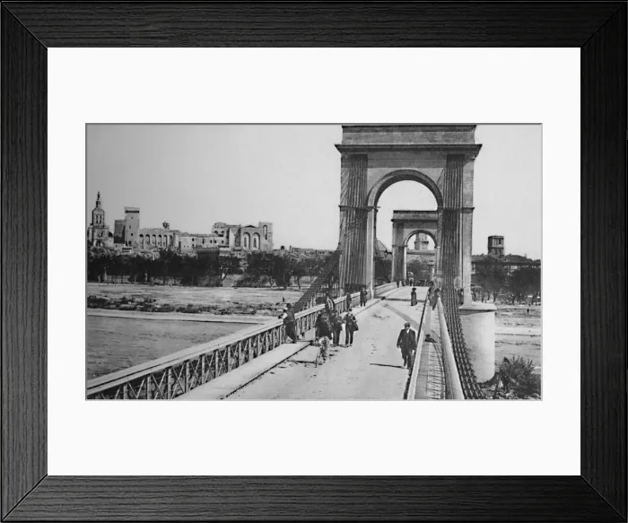 Framed Print : Avignon - Suspended Bridge, c1925