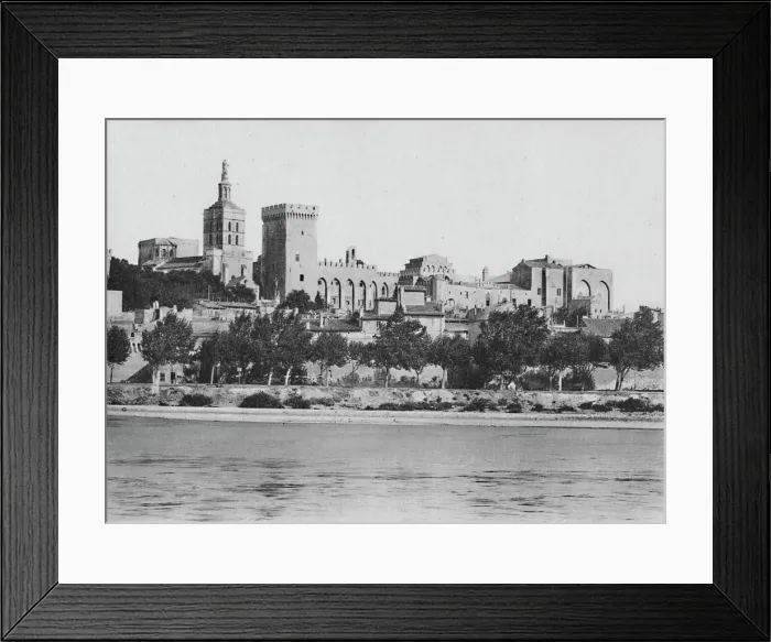 Framed Print : Avignon. - The Rhone and Popes Palace, c1925 Framed Print : Avignon. - The Rhone and Popes Palace, c1925