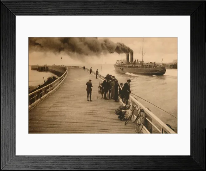 Framed Print : The Pier and the entrance of the Mail-Steamer, c1928 Framed Print : The Pier and the entrance of the Mail-Steamer, c1928