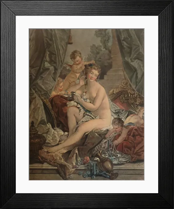 Framed Print : La Toilette De Venus, (Venus Bathing), 1783, (1913). Artist: Jean Francois Janinet Framed Print : La Toilette De Venus, (Venus Bathing), 1783, (1913). Artist: Jean Francois Janinet