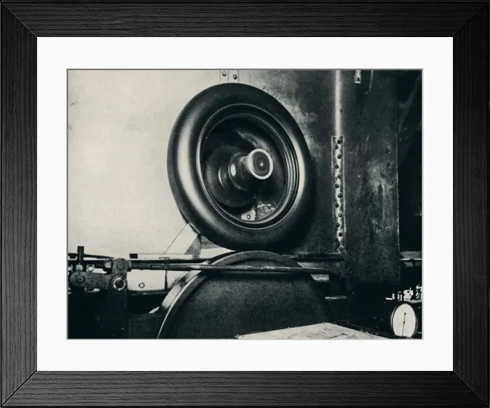 Framed Print : One of Sir Malcolm Campbells tyres running at 300 m. p. h. 1937 Framed Print : One of Sir Malcolm Campbells tyres running at 300 m. p. h. 1937