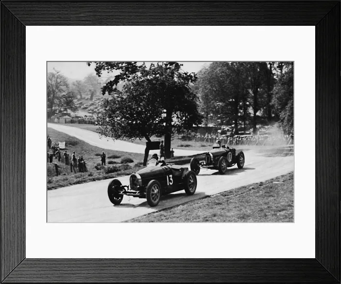 Framed Print : Thrilling racing in rural England: Bugattis at Donington, 1937 Framed Print : Thrilling racing in rural England: Bugattis at Donington, 1937