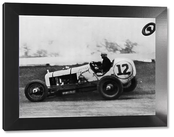 American Speedway Racing - Jack Ericson, turning on three wheels, 1937