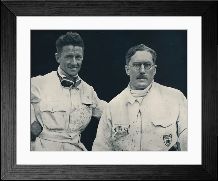 Framed Print : Captain G. E. T. Eyston and assistant, 1937 Framed Print : Captain G. E. T. Eyston and assistant, 1937