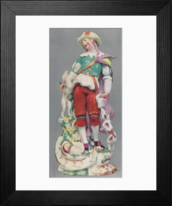 Framed Print : Porcelain figure. Chelsea, about 1760, c1759-1769. Artist: Chelsea factory Framed Print : Porcelain figure. Chelsea, about 1760, c1759-1769. Artist: Chelsea factory