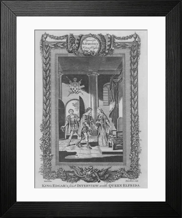 Framed Print : King Edgars first Interview with Queen Elfrida, c1787