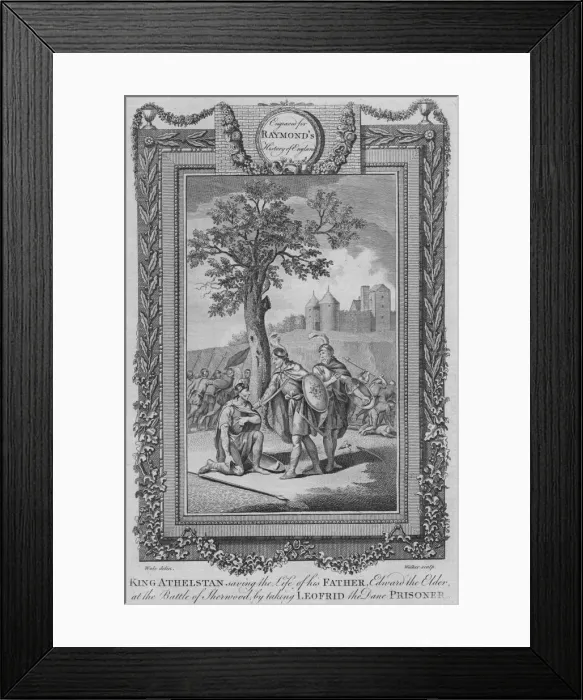Framed Print : King Athelstan saving the Life of his Father, Edward the Elder at the Battle of Sherwood, c1787 Framed Print : King Athelstan saving the Life of his Father, Edward the Elder at the Battle of Sherwood, c1787
