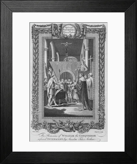 Framed Print : The Remains of William the Conqueror refused Interment by Anselm Fitz Arthur, c1787 Framed Print : The Remains of William the Conqueror refused Interment by Anselm Fitz Arthur, c1787