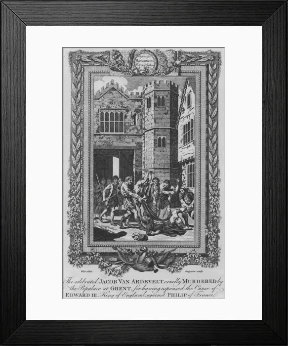 Framed Print : The celebrated Jacob Van Ardevelt cruelly murdered by the Populace at Ghent, c1787 Framed Print : The celebrated Jacob Van Ardevelt cruelly murdered by the Populace at Ghent, c1787