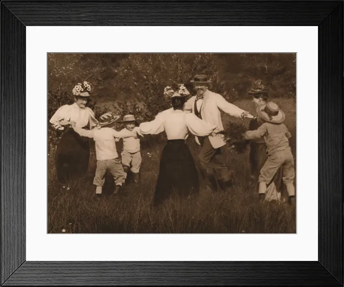 Framed Print : Family playing games in a field, 1937 Framed Print : Family playing games in a field, 1937