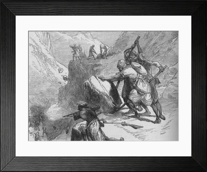 Framed Print : Skirmish in a Mountain Pass, c1880 Framed Print : Skirmish in a Mountain Pass, c1880