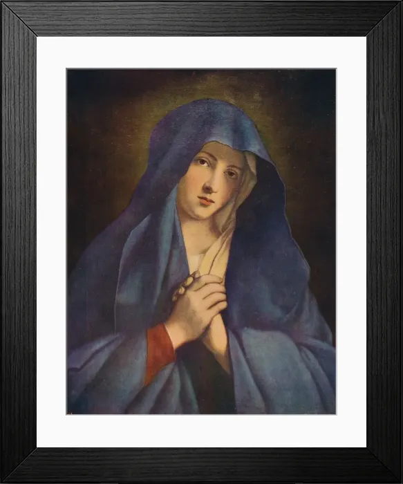 Framed Print : Madonna in Sorrow, mid 17th century, (c1915). Artist: Giovanni Battista Salvi da Sassoferrato Framed Print : Madonna in Sorrow, mid 17th century, (c1915). Artist: Giovanni Battista Salvi da Sassoferrato