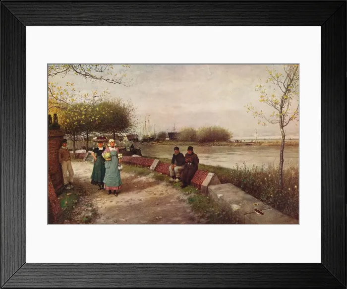 Framed Print : An Exchange of Greetings, c1900. Artist: George Henry Boughton Framed Print : An Exchange of Greetings, c1900. Artist: George Henry Boughton