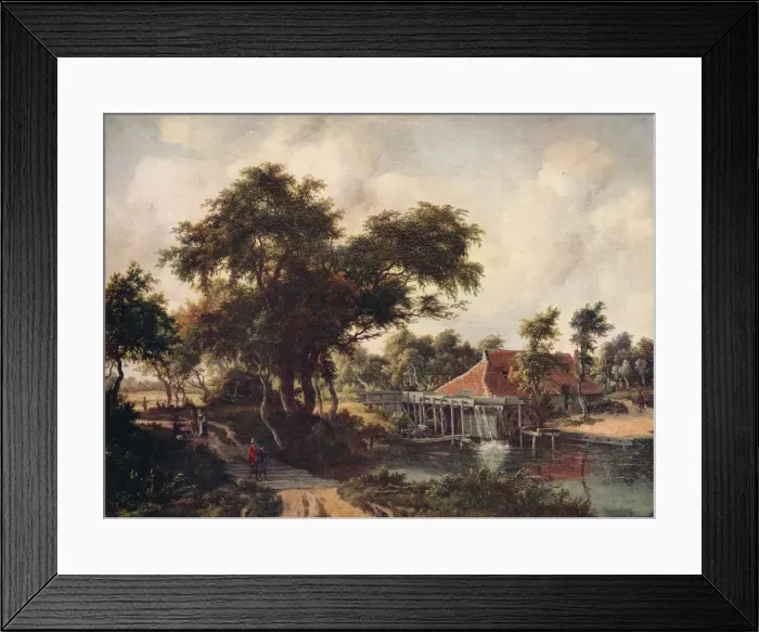 Framed Print : Landscape with a Watermill, c1665, (c1915). Artist: Meindert Hobbema Framed Print : Landscape with a Watermill, c1665, (c1915). Artist: Meindert Hobbema