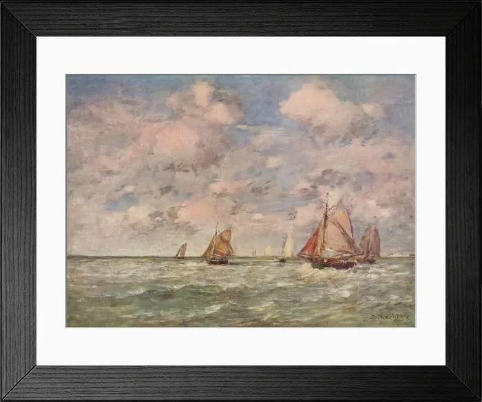 Framed Print : A Seascape, c1850. Artist: Eugene Louis Boudin Framed Print : A Seascape, c1850. Artist: Eugene Louis Boudin