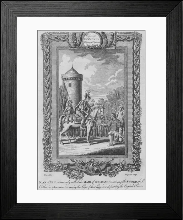 Framed Print : Joan of Arc commonly called the Maid of Orleans (receiving the Sword of St. Catherine), c1787 Framed Print : Joan of Arc commonly called the Maid of Orleans (receiving the Sword of St. Catherine), c1787