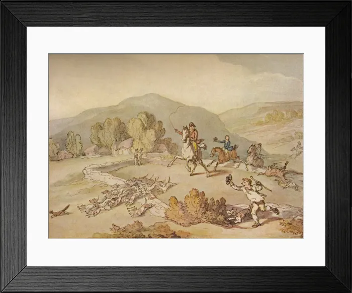 Framed Print : The Village Hunt, c1800, (1922). Artist: Thomas Rowlandson Framed Print : The Village Hunt, c1800, (1922). Artist: Thomas Rowlandson