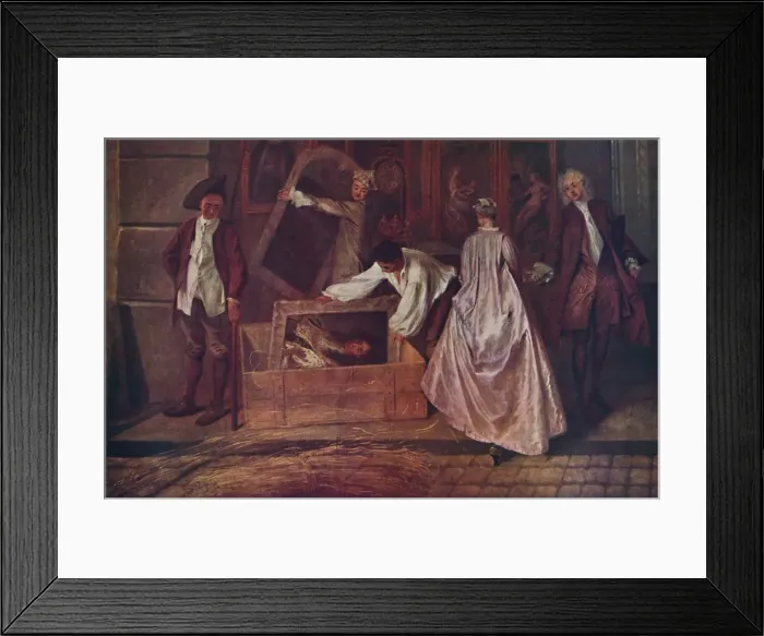 Framed Print : L Enseigne de Gersaint (fragment), 1720-1721, (1937). Artist: Jean-Antoine Watteau