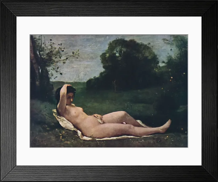 Framed Print : Nymphe, 1859, (1937). Artist: Jean-Baptiste-Camille Corot Framed Print : Nymphe, 1859, (1937). Artist: Jean-Baptiste-Camille Corot