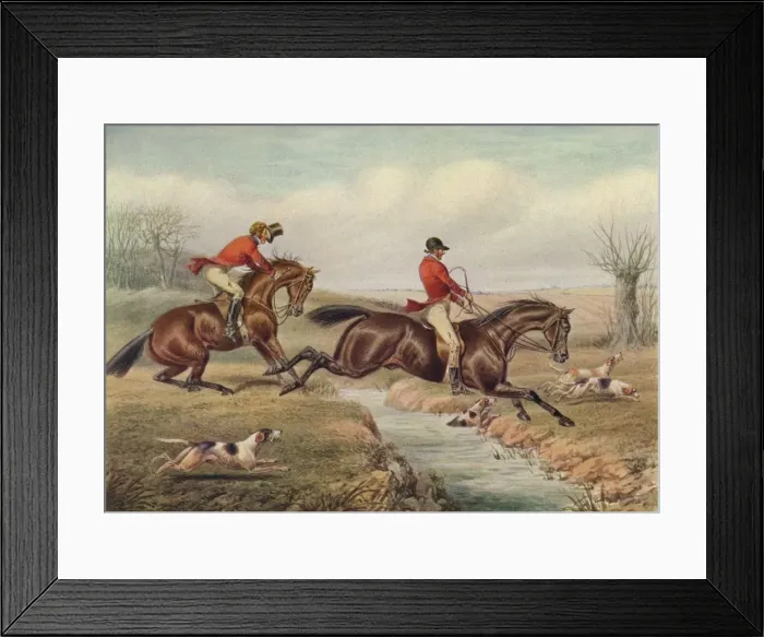 Framed Print : Over the Stream, c1800, (1922). Artist: Henry Thomas Alken Framed Print : Over the Stream, c1800, (1922). Artist: Henry Thomas Alken