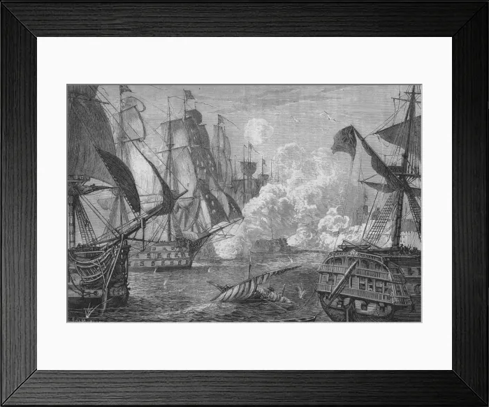 Framed Print : Bombardment of Acre, c1880. Artist: Charles Olivier Murray Framed Print : Bombardment of Acre, c1880. Artist: Charles Olivier Murray