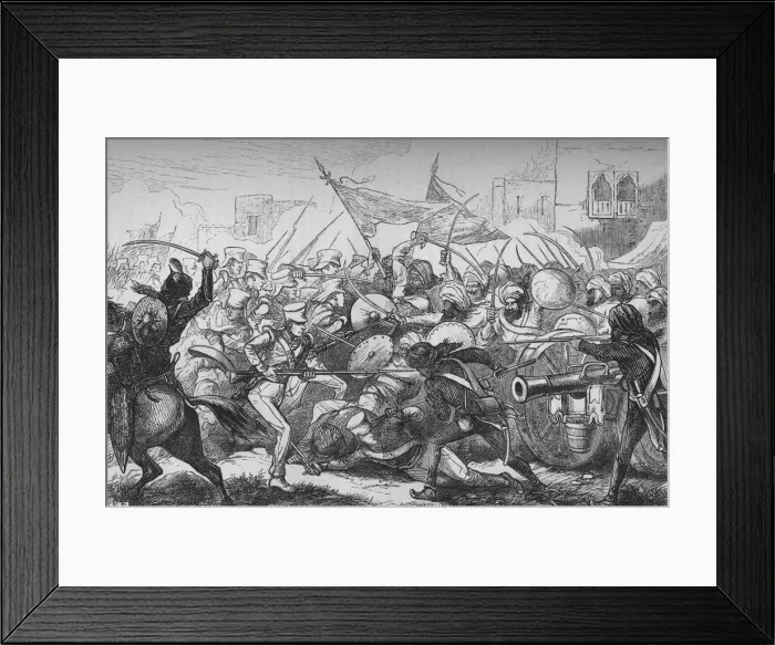 Framed Print : The Battle of Goojerat, c1880 Framed Print : The Battle of Goojerat, c1880