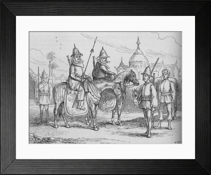 Framed Print : Burmese Soldiers, c1880. Artist: T. S. S Framed Print : Burmese Soldiers, c1880. Artist: T. S. S