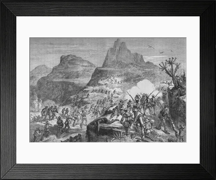 Framed Print : Kaffir War - Attacking a Native Position, c1880 Framed Print : Kaffir War - Attacking a Native Position, c1880
