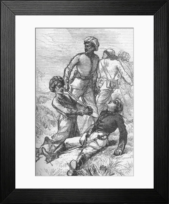 Framed Print : An Incident in the Mutiny at Allahabad, c1880. Artist: C. R Framed Print : An Incident in the Mutiny at Allahabad, c1880. Artist: C. R