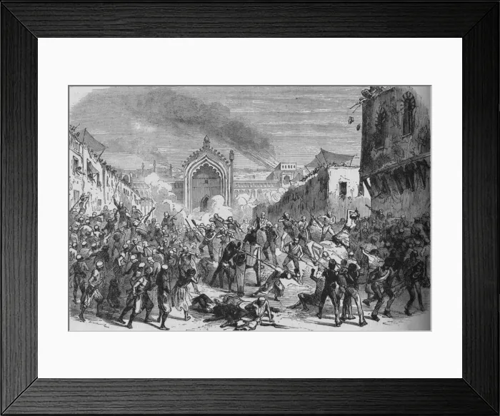 Framed Print : Fall of Lucknow, c1880 Framed Print : Fall of Lucknow, c1880