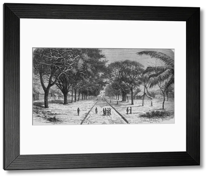 Framed Print : Village on the West Coast of Africa, c1880 Framed Print : Village on the West Coast of Africa, c1880