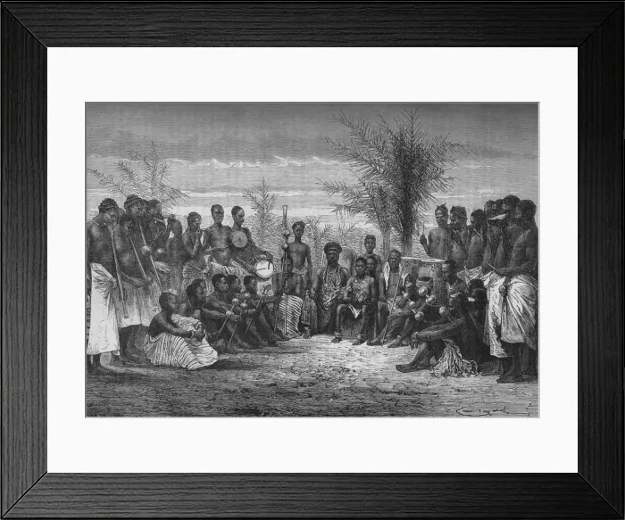 Framed Print : A Cape Coast King and his Court, c1880 Framed Print : A Cape Coast King and his Court, c1880