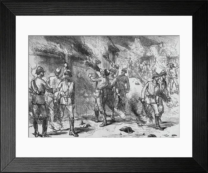 Framed Print : Burning of Coomassie, c1880 Framed Print : Burning of Coomassie, c1880