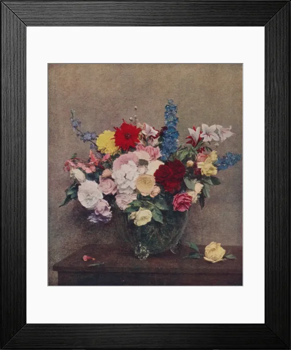 Framed Print : Flowers, 1886, (c1915). Artist: Henri Fantin-Latour Framed Print : Flowers, 1886, (c1915). Artist: Henri Fantin-Latour