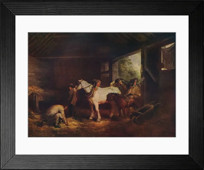 Framed Print : The Inside of a Stable, 1791, (c1915). Artist: George Morland Framed Print : The Inside of a Stable, 1791, (c1915). Artist: George Morland