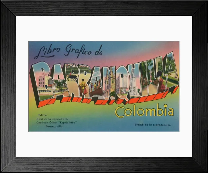 Framed Print : Libro Grafico de Barranquilla Colombia, c1940s Framed Print : Libro Grafico de Barranquilla Colombia, c1940s