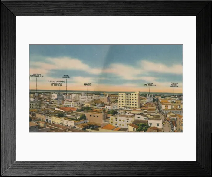 Framed Print : Panorama of Barranquilla (Central Sector), c1940s Framed Print : Panorama of Barranquilla (Central Sector), c1940s