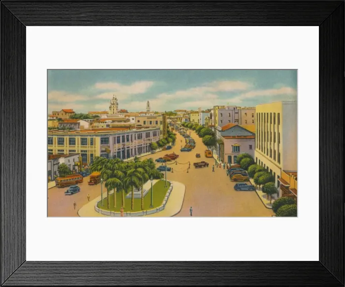 Framed Print : Bolivar Boulevard, Barranquilla, c1940s Framed Print : Bolivar Boulevard, Barranquilla, c1940s
