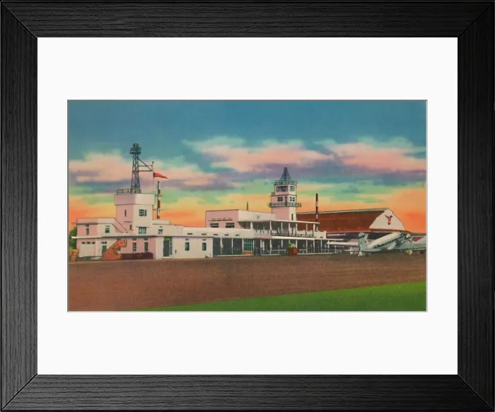 Framed Print : Avianca Airport (Aerovias Nacionales de Colombia) Barranquilla, c1940s Framed Print : Avianca Airport (Aerovias Nacionales de Colombia) Barranquilla, c1940s
