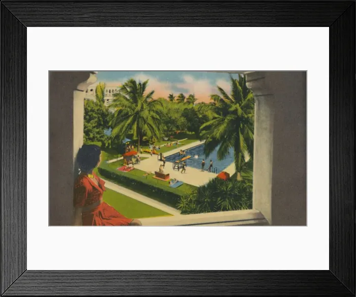 Framed Print : Swimming Pool, Hotel Del Prado, Barranquilla, c1940s Framed Print : Swimming Pool, Hotel Del Prado, Barranquilla, c1940s